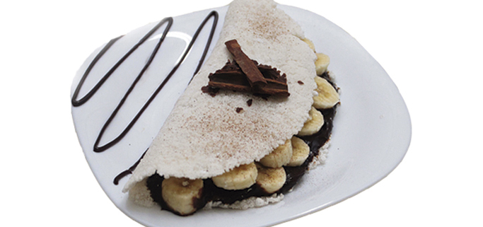 Tapioca de Banana com Chocolate