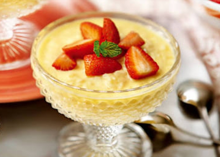 Arroz Doce com Suco de Laranja