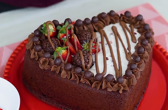 Bolo Coração de Chocolate